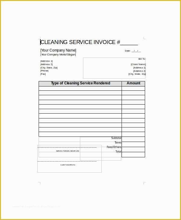 Receipt for Services Template Free Of 5 Sample Cleaning Service Receipts