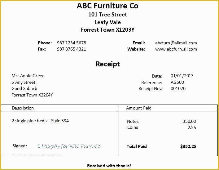 Receipt for Services Template Free Of Free Word Receipt Template
