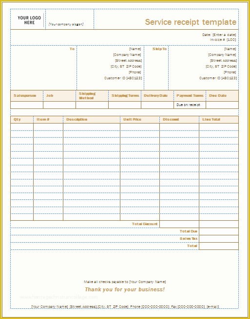 Receipt for Services Template Free Of Service Receipt Template – Word