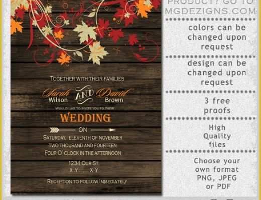 Reception Invitation Templates Free Download Of 26 Fall Wedding Invitation Templates – Free Sample