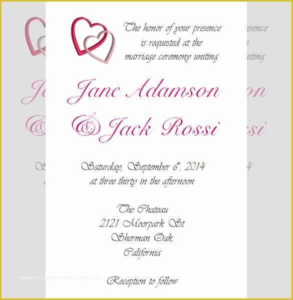 Reception Invitation Templates Free Download Of 28 Wedding Reception Invitation Templates Free Sample