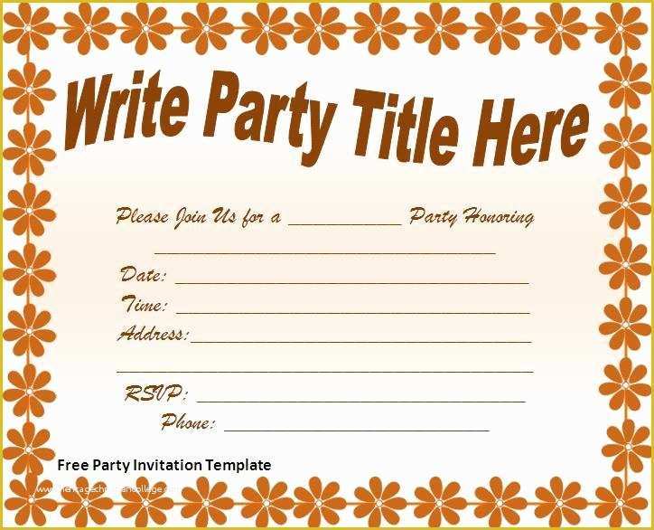 Reception Invitation Templates Free Download Of Free Party Invitations Template
