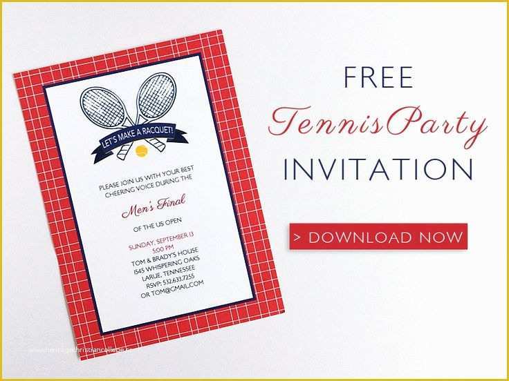 Reception Invitation Templates Free Download Of Free Tennis themed Party Invitation Template
