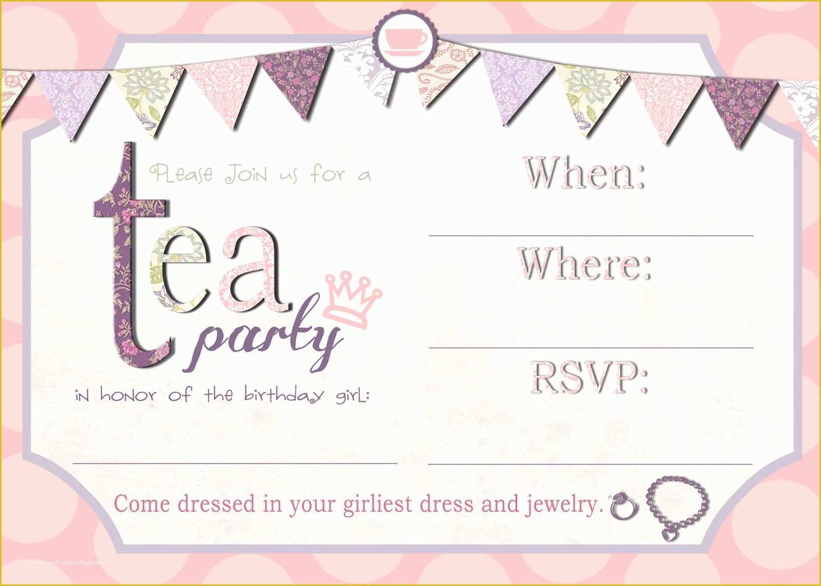Reception Invitation Templates Free Download Of Tea Party Invitation Template Download – Invitetown