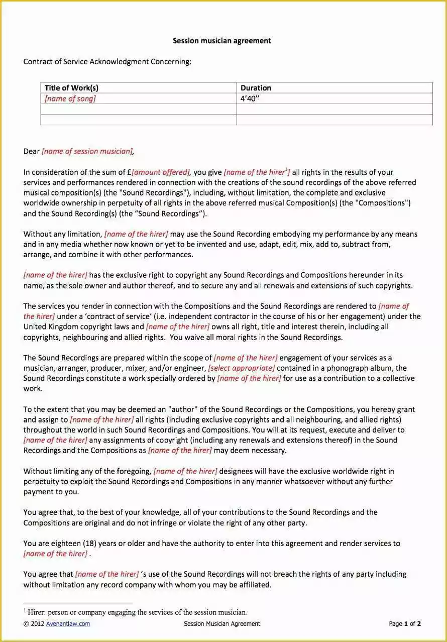 Music Recording Contract Template Sample Form Online Music Recording Contract Template Sample Form Online