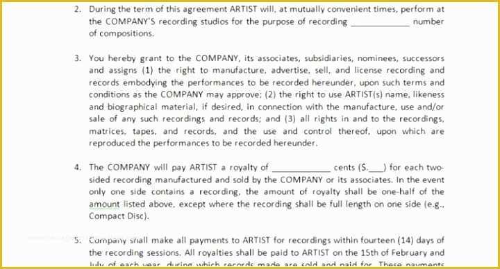 Record Label Contract Template Free Of 12 Record Label Contract Template Raoaw
