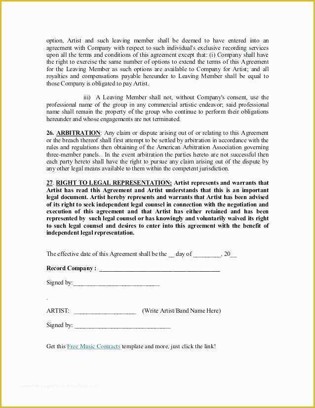 Record Label Contract Template Free Of Record Label Artist Contract Template – Superscripts