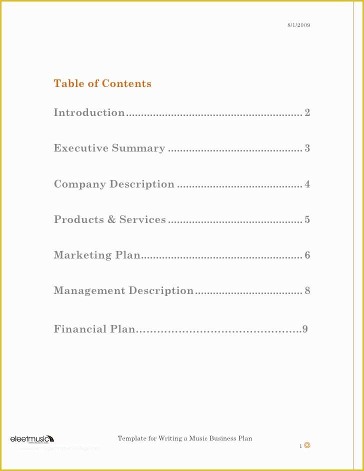 Recording Studio Business Plan Template Free Of Template for Writing A Music Business Plan