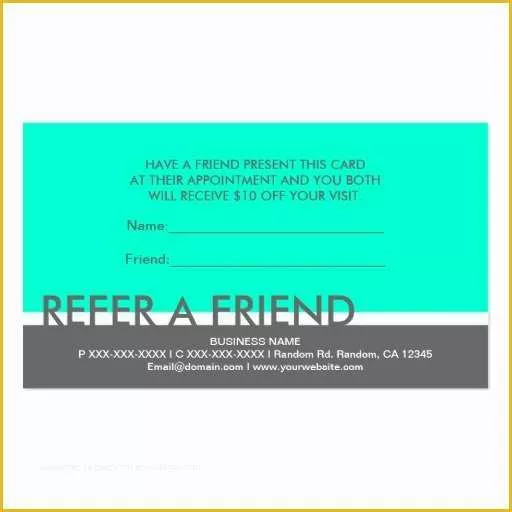 Refer A Friend Card Template Free Of 442 Refer A Friend Business Cards and Refer A Friend