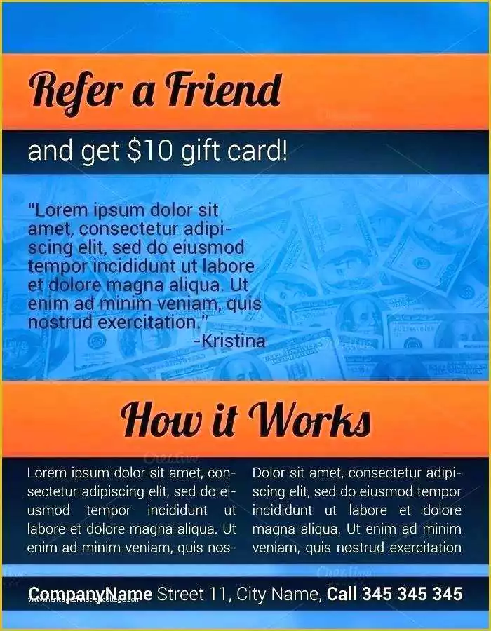 Refer A Friend Card Template Free Of Employee Referral Program Flyer Template Resident Luxury Refe