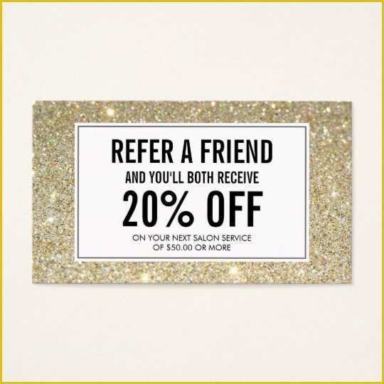 Refer A Friend Card Template Free Of Eyelashes with Gold Glitter Salon Referral Card