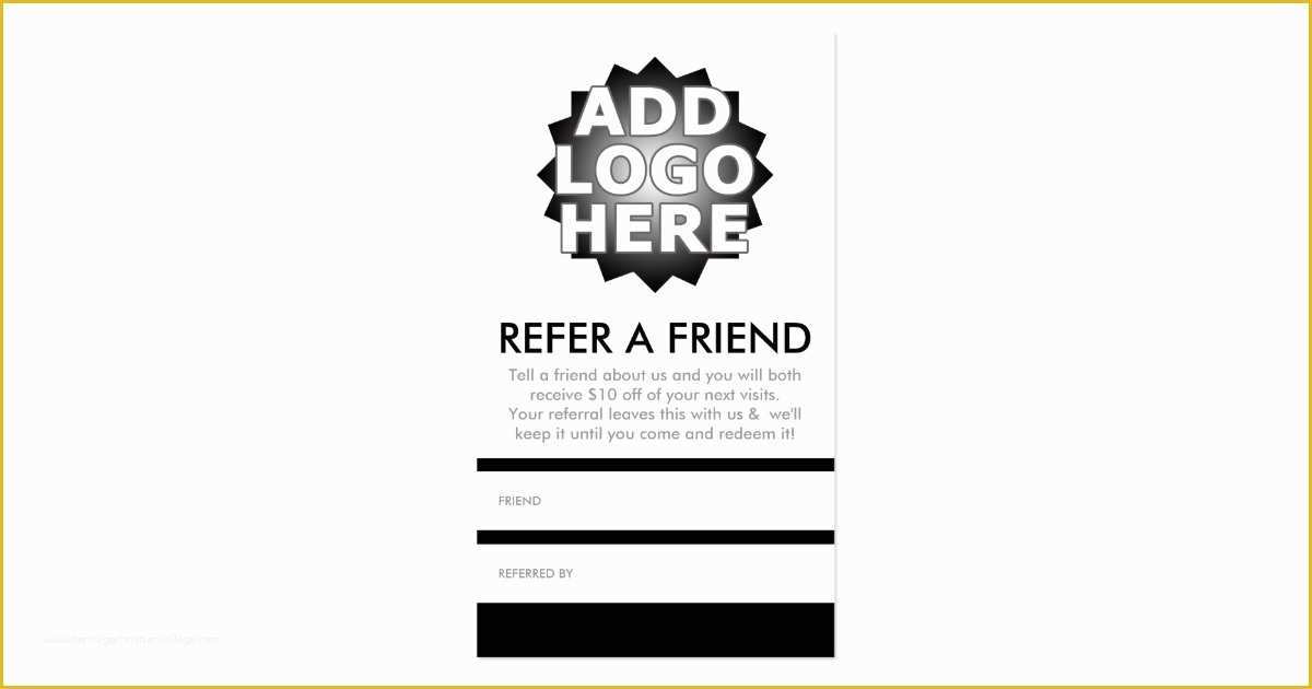 Refer A Friend Card Template Free Of Refer A Friend Business Card