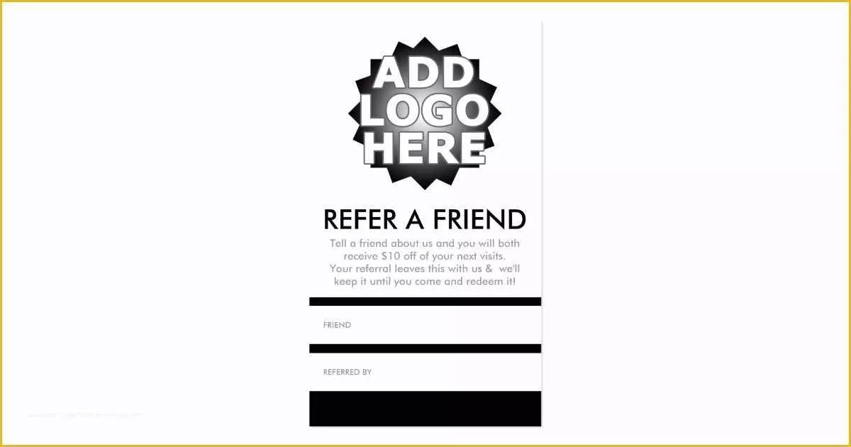 Refer A Friend Card Template Free Of Refer A Friend Business Card