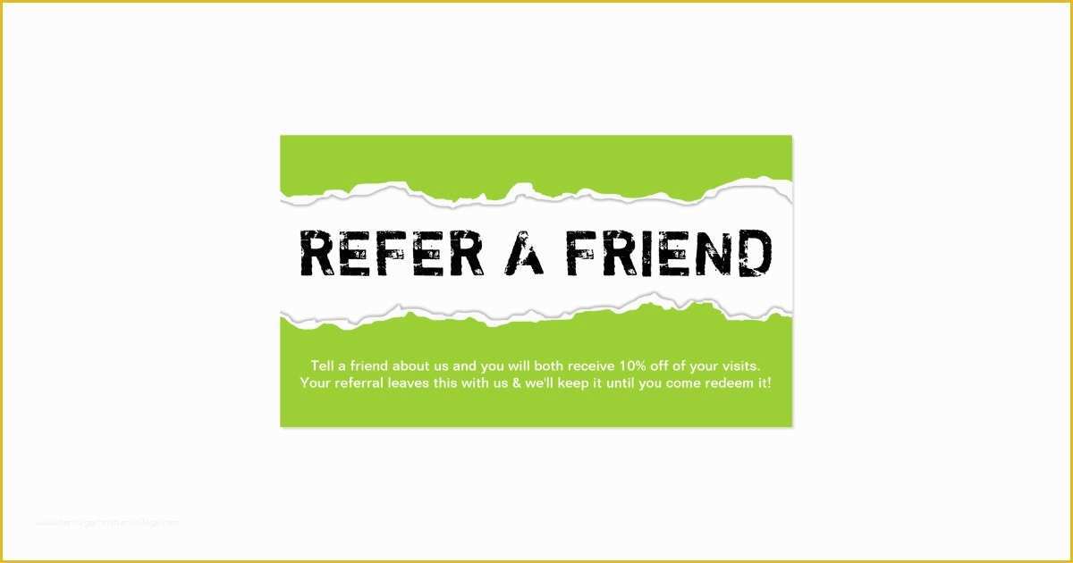 Refer A Friend Card Template Free Of Refer A Friend Page Rip Color Customizable Business Card