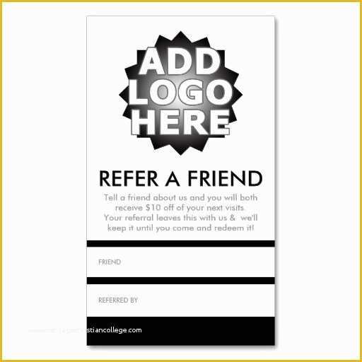 Refer A Friend Card Template Free Of Refer A Friend Referral Card Zazzle
