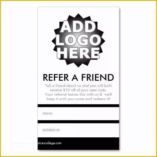 Refer A Friend Card Template Free Of Refer A Friend Referral Card Zazzle