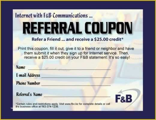Refer A Friend Card Template Free Of Referral Coupon Templates – 17 ...