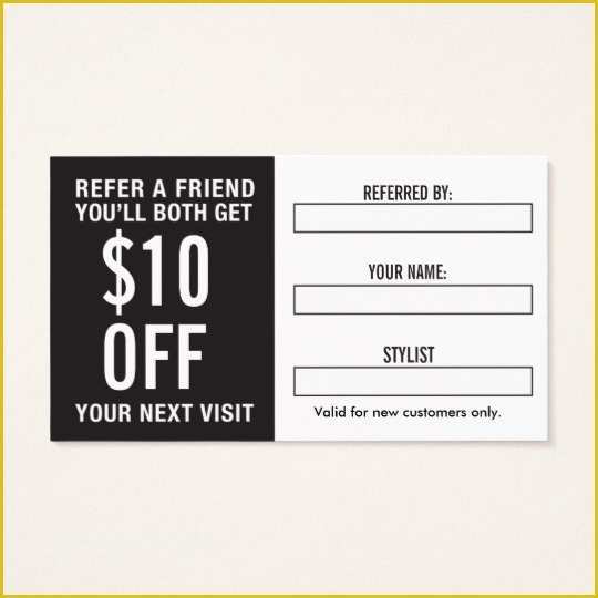 Refer A Friend Card Template Free Of Salon Referral Business Card