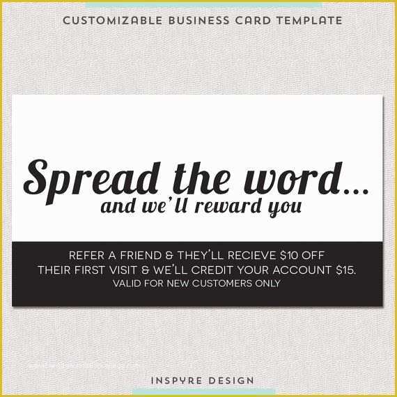 Refer A Friend Card Template Free Of Salon Referral Business Card Salons Idea