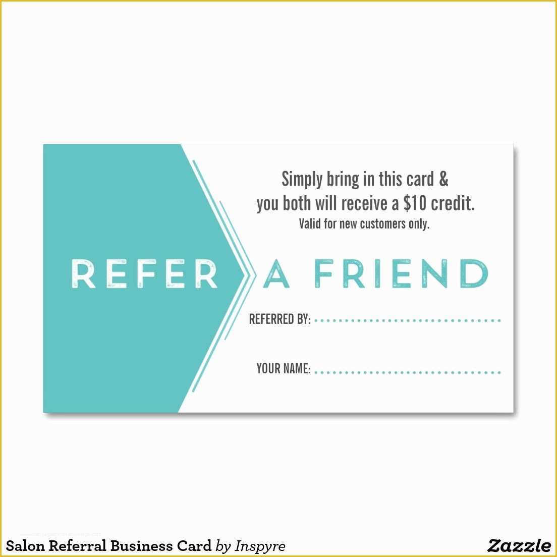 Refer A Friend Card Template Free Of Salon Referral Business Card Zazzle
