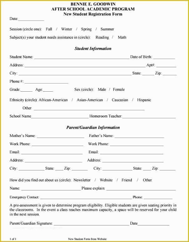 Registration form Template Word Free Download Of Download Registration form Template