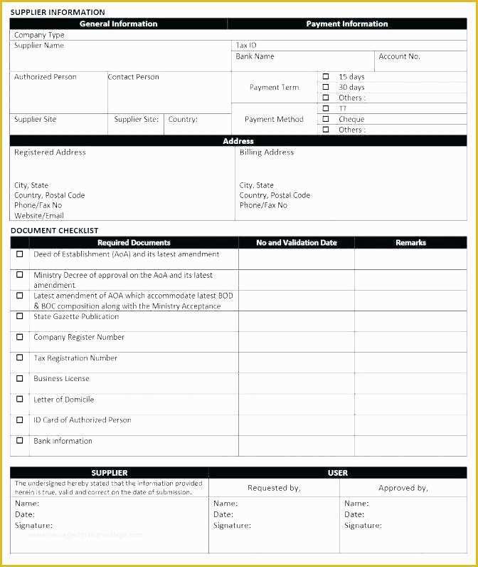 Registration form Template Word Free Download Of Vendor Registration Template