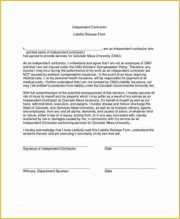 Release Of Liability Template Free Of 11 Liability Waiver form Templates Pdf Doc