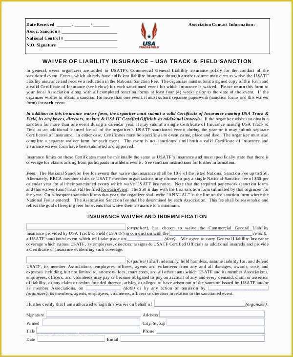 Release Of Liability Template Free Of 11 Liability Waiver form Templates Pdf Doc