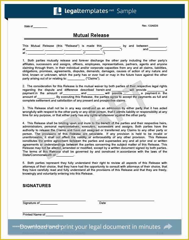 Release Of Liability Template Free Of Free Release Of Liability form