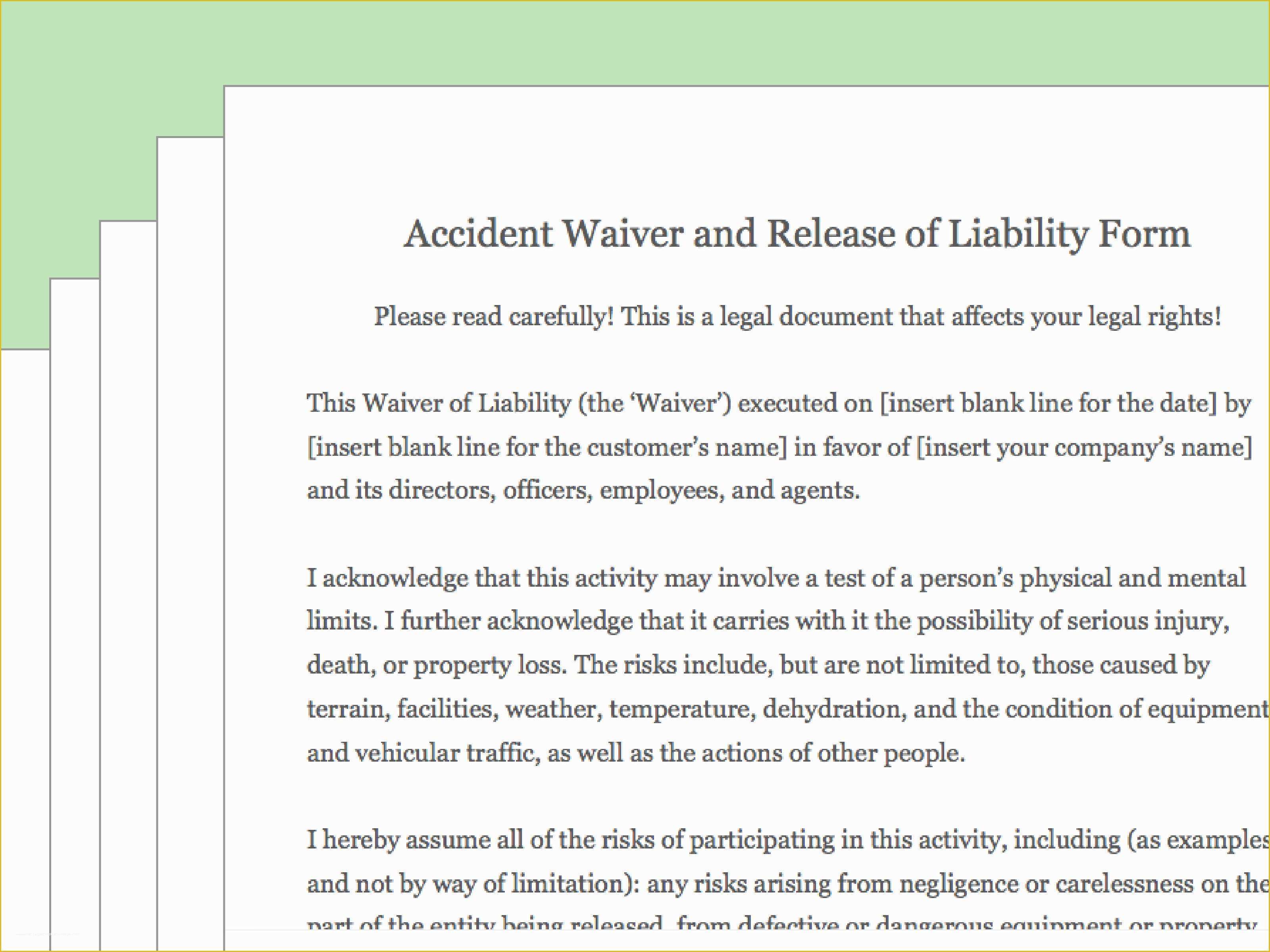 Release Of Liability Template Free Of How to Draft A Waiver Of Liability with Wikihow