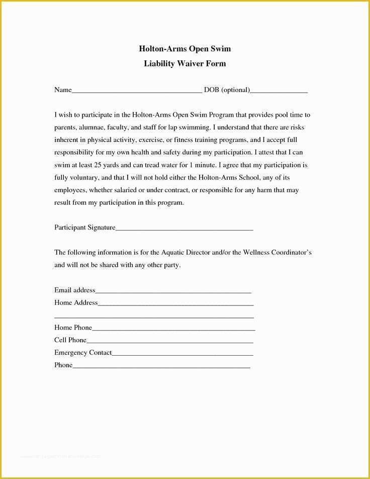 Release Of Liability Template Free Of Liability Insurance Liability Insurance Waiver Template