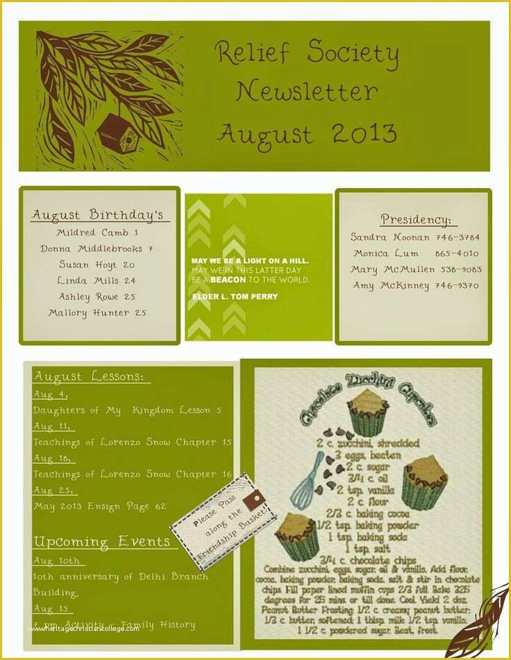 Relief society Newsletter Template Free Of 16 Best Images About My Creations On Pinterest