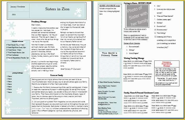 Relief society Newsletter Template Free Of Amber S Notebook Relief society Newsletter Templates