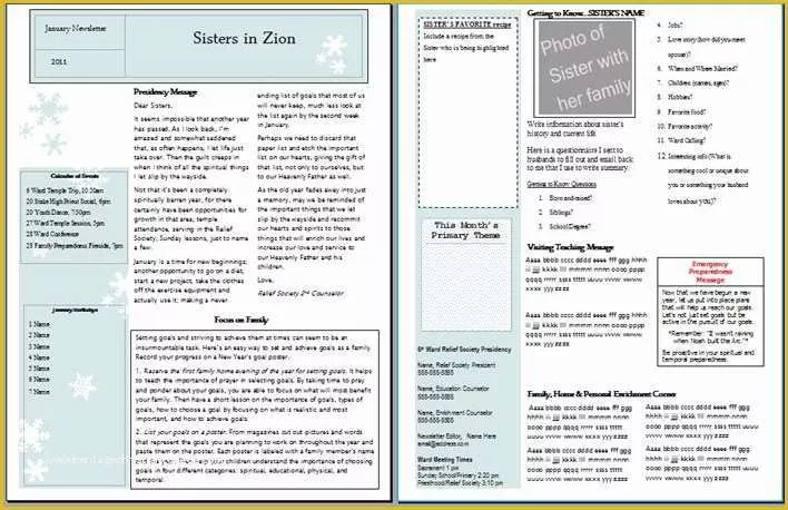 Relief society Newsletter Template Free Of Amber S Notebook Relief society Newsletter Templates