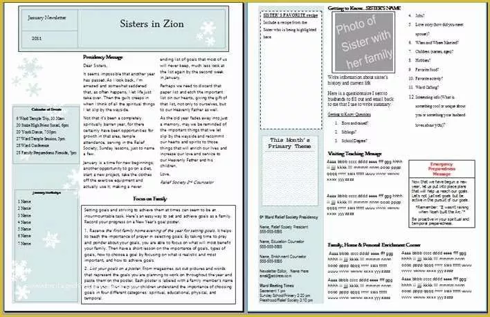 Relief society Newsletter Template Free Of Amber S Notebook Relief society Newsletter Templates