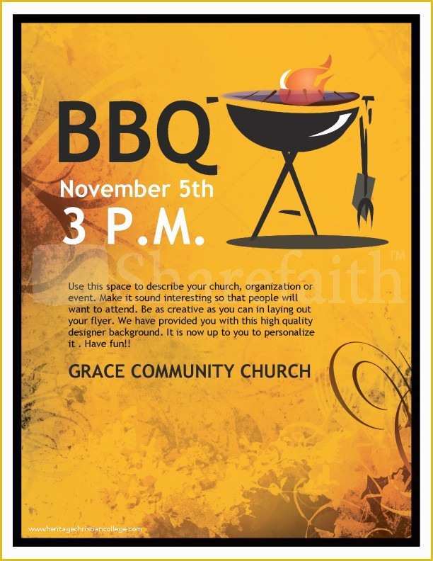 Religious Flyer Templates Free Of Bbq Church Flyer