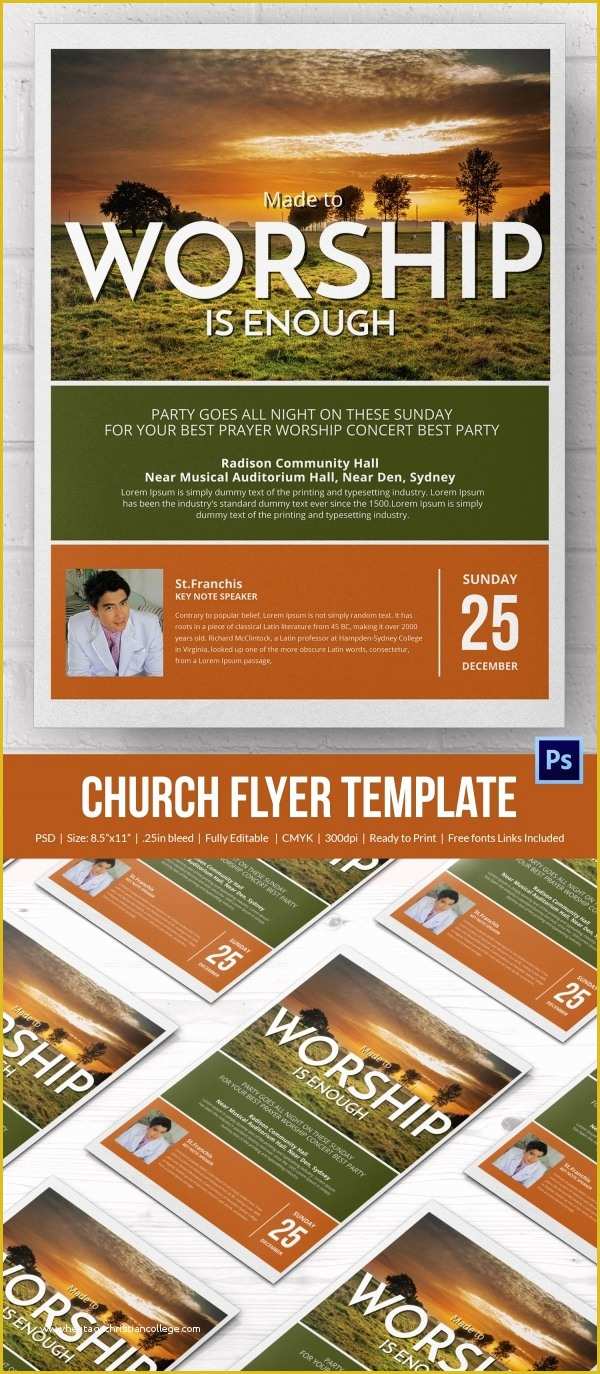Religious Flyer Templates Free Of Church Flyers 46 Free Psd Ai Vector Eps format