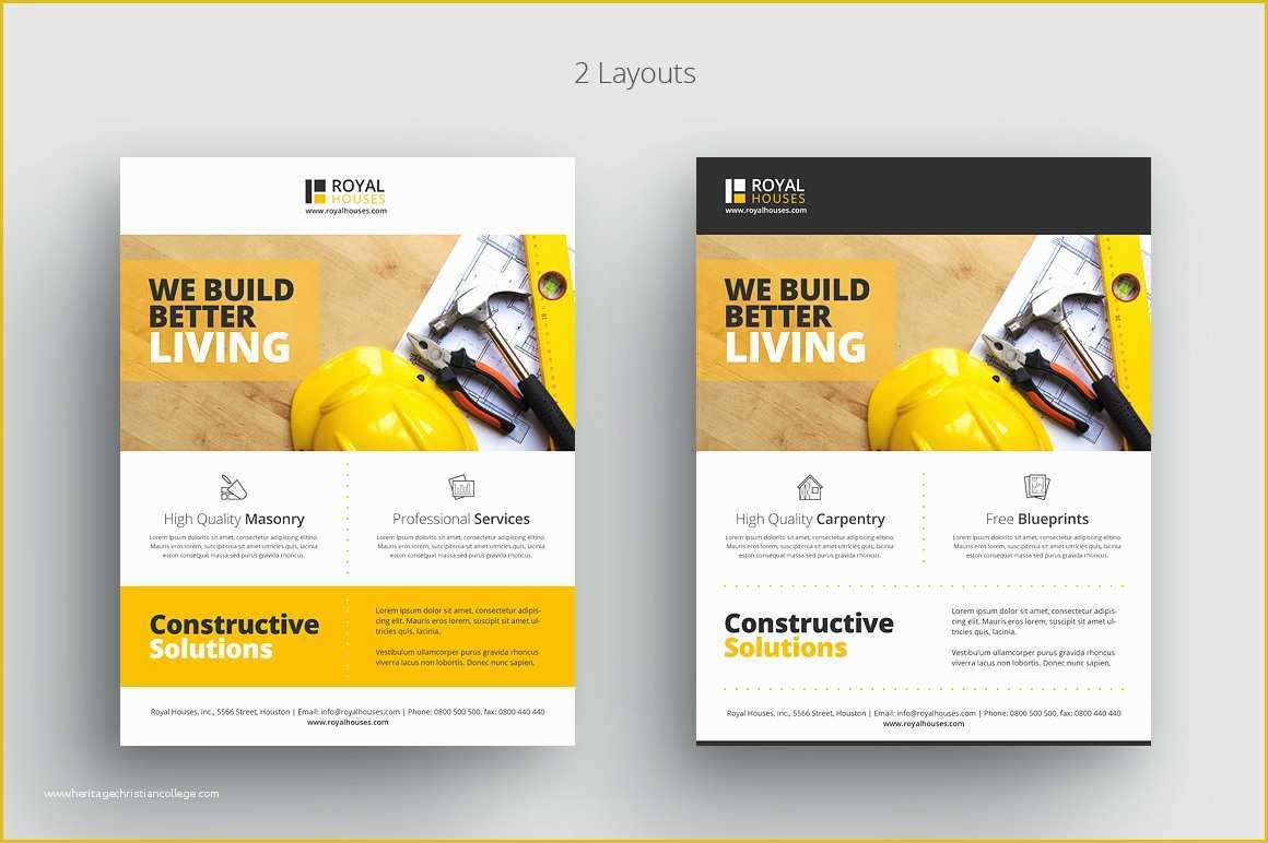 Remodeling Flyer Templates Free Of Construction Business Flyer Template