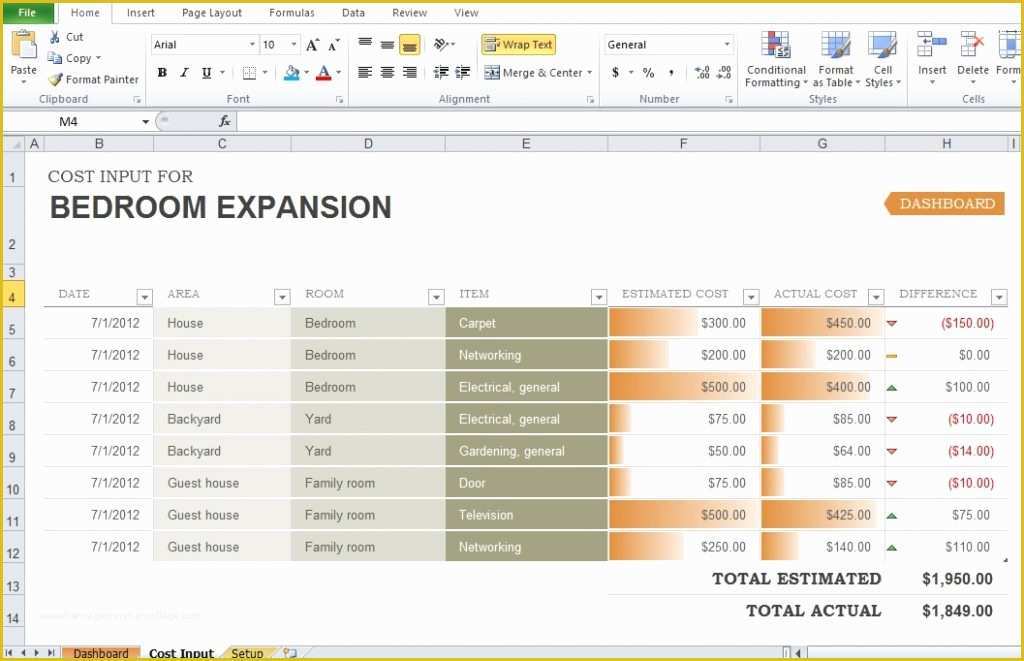 Renovation Spreadsheet Template Free Of Excel Home Renovation Bud Template Home Remodel Bud