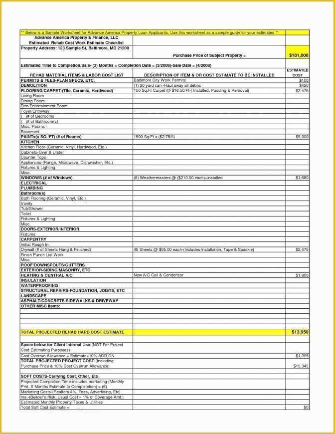 Renovation Spreadsheet Template Free Of Home Remodel Bud Worksheet Best Renovation Project Plan