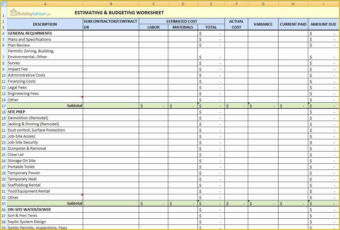 Renovation Spreadsheet Template Free Of Home Renovation Bud Spreadsheet Template Bud