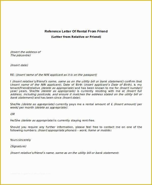 Rent Free Letter From Parents Template Of 11 Rental Reference Letter Templates Word Pdf Apple