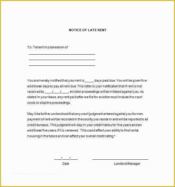 Rent Free Letter From Parents Template Of 12 Late Rent Notice Templates Pdf Google Docs Ms Word