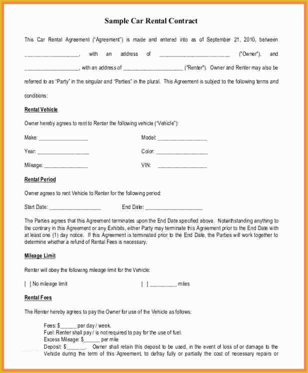 Rent to Own Lease Agreement Template Free Of 12 Enterprise Car Rental Agreement Contract