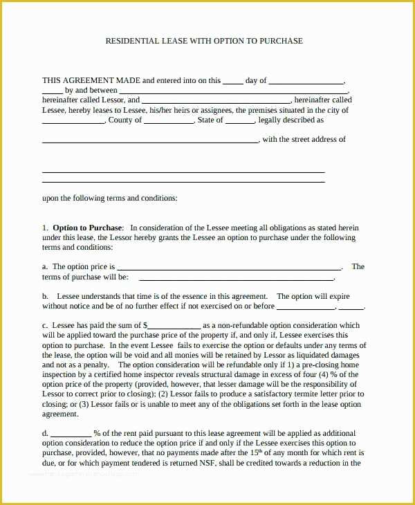 Rent to Own Lease Agreement Template Free Of 92 Best Lottery Agreement form Free