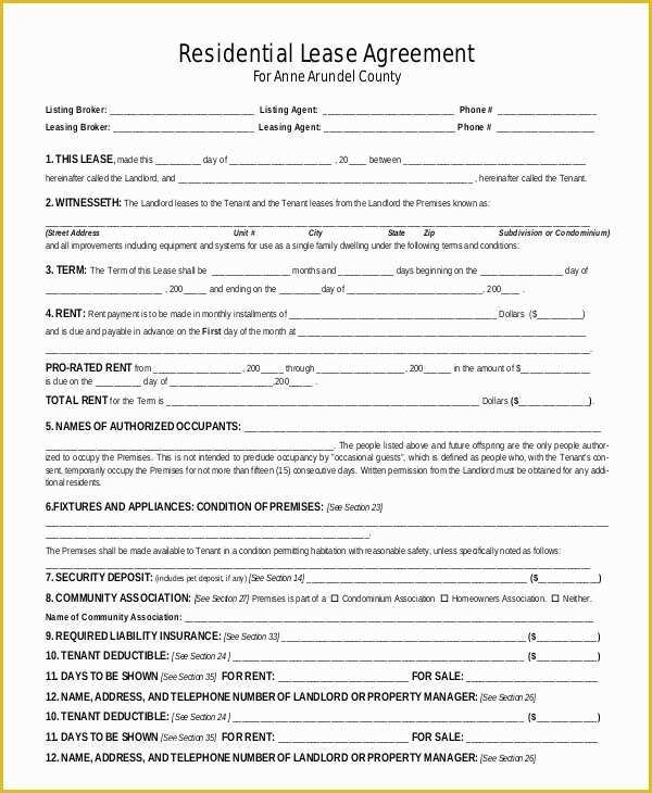 Rent to Own Lease Agreement Template Free Of Printable Lease Agreement