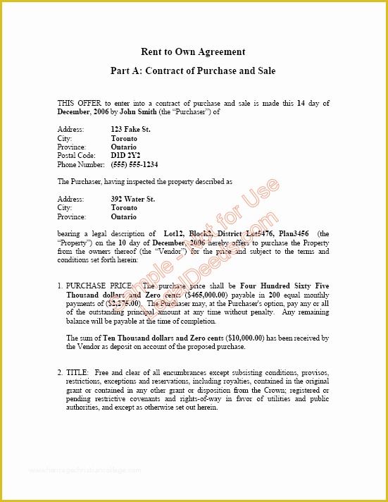 Rent to Own Lease Agreement Template Free Of Rent to Own Agreement for Alberta Sample Image