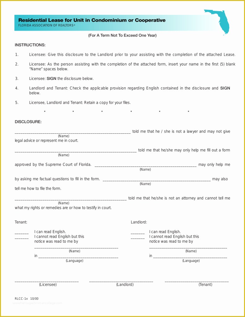 Rental Agreement Template Florida Free Of Free Florida Condominium Condo Lease Agreement Template