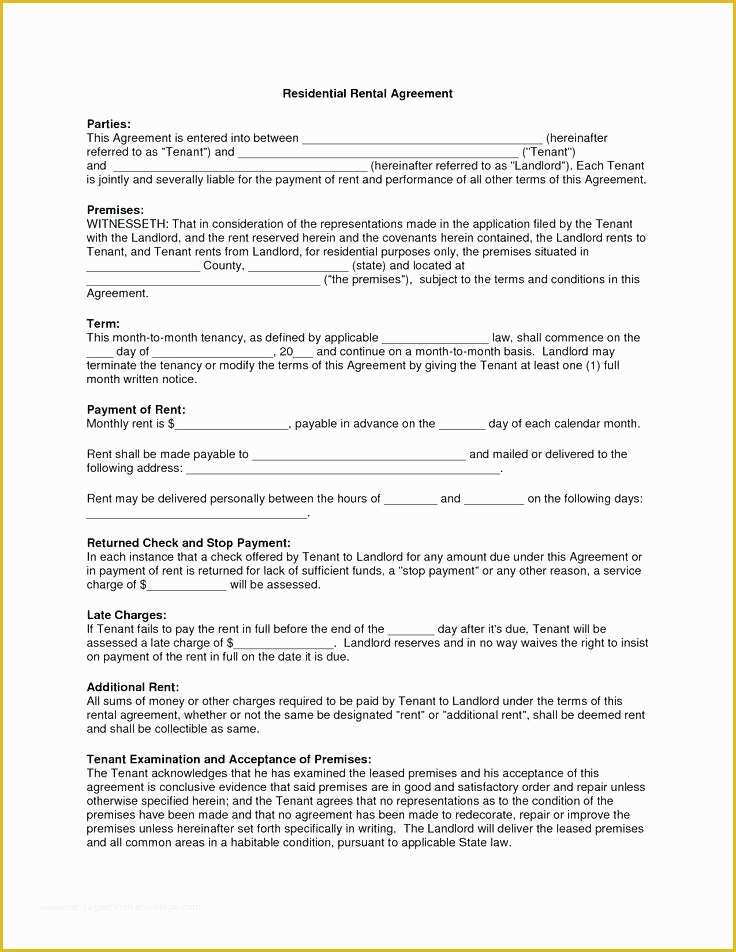 Rental Agreement Template Florida Free Of Free Printable Basic Rental Agreement Luxury Residential