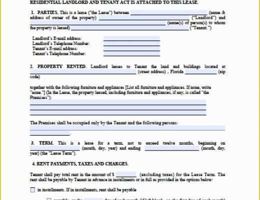 Rental Agreement Template Florida Free Of Sample Month to Month Lease Florida